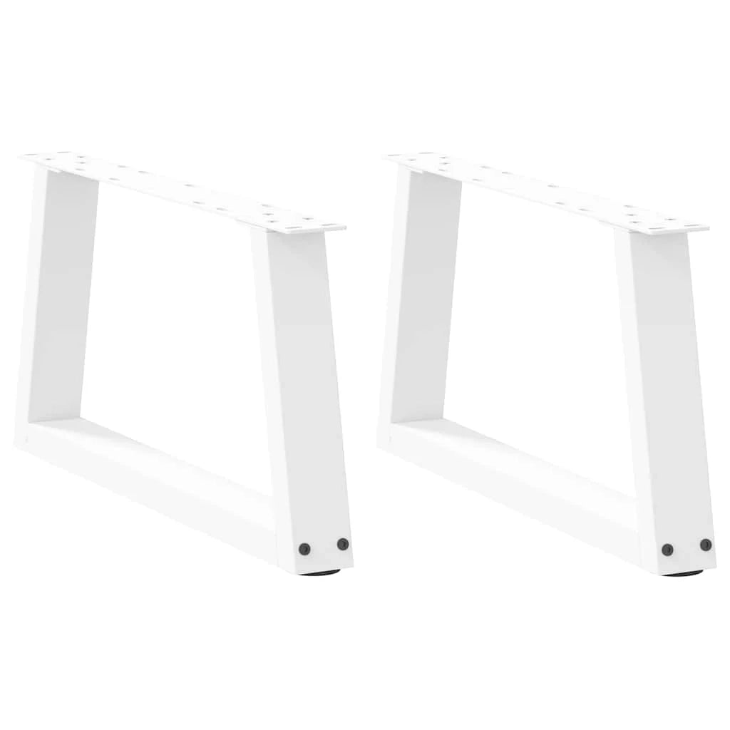Set di 2 gambe per tavolino a V 50 x 30-31,3 cm con fori preforati e piedini regolabili in acciaio bianco 02_0056825