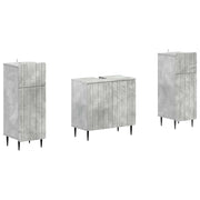 Set di Armadi da Bagno da 2 Pezzi ZWOLLE Grigio Cemento 3418002