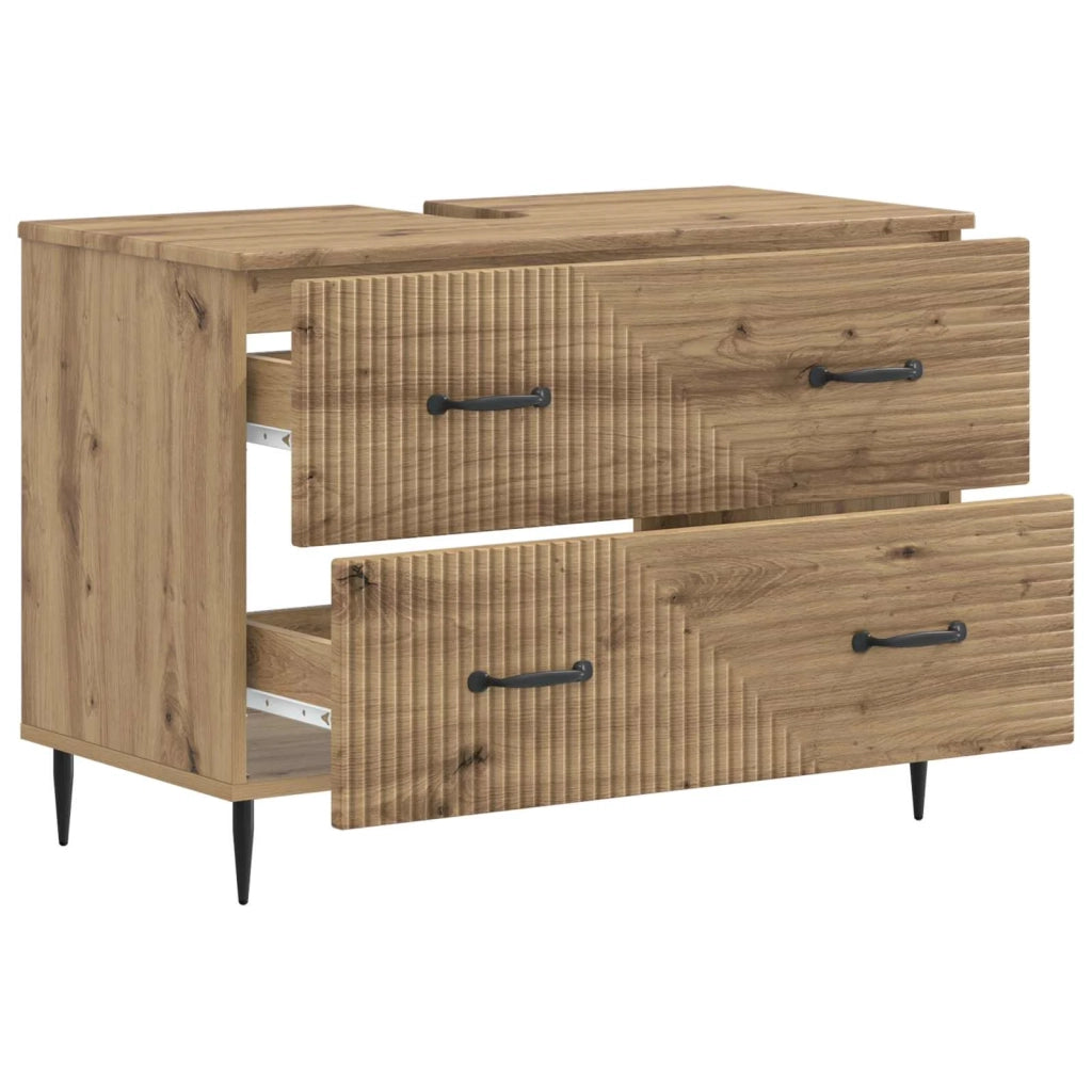 Armadio per Lavabo da Bagno HAARLEM Rovere Artigianale 896804