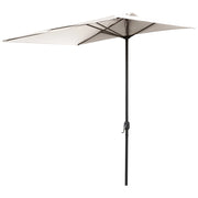 Mezzo Ombrellone da Giardino Mezzaluna 230 x130x245 cm con Apertura a Manovella Crema