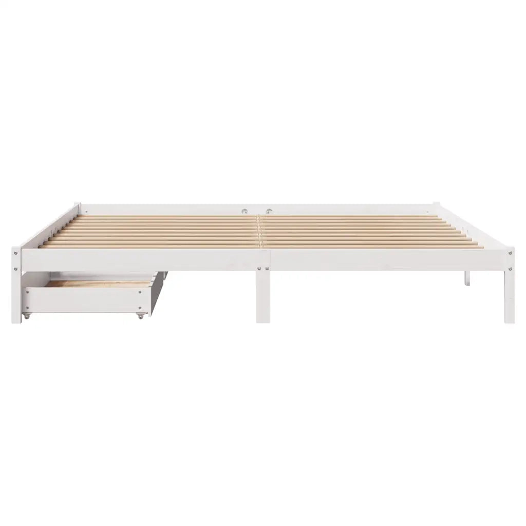 Letto senza Materasso Bianco 180x200 cm Legno Massello di Pino 3301443