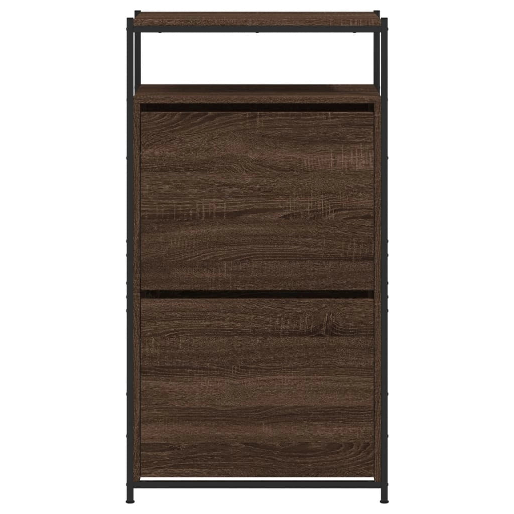 Scarpiera mobile contenitore per scarpe mobile per ingresso/corridoio/soggiorno 60 x 34 x 112 cm legno ingegnerizzato marrone 02_0021638
