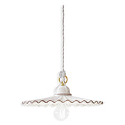 Sospensione Classica L&aposAquila Ottone E Ceramica Decorato Diam. 31Cm 1 Luce E27