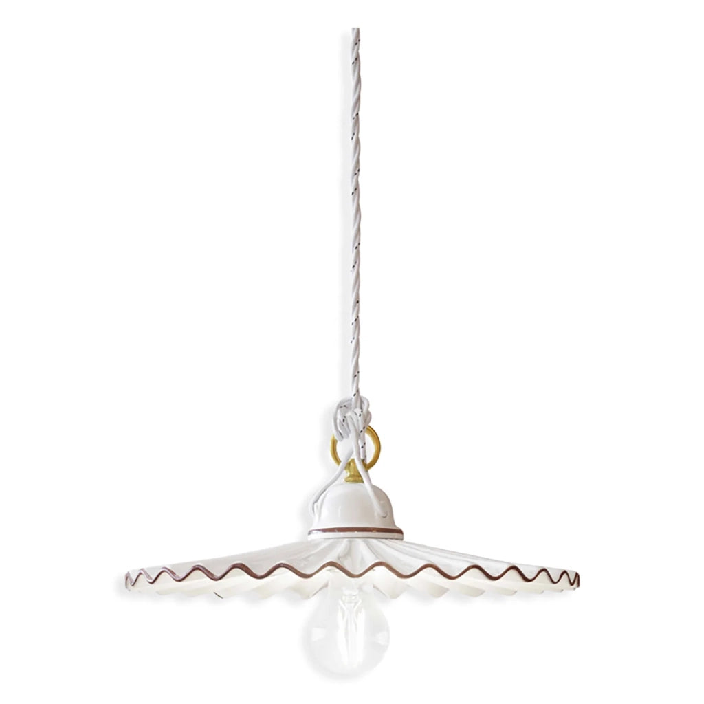 Sospensione Classica L&aposAquila Ottone E Ceramica Decorato Diam. 31Cm 1 Luce E27