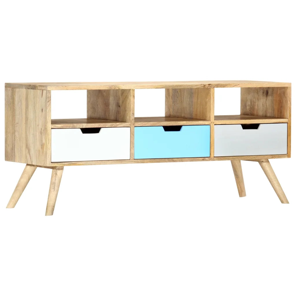 Mobile Porta TV 110x35x48 cm Legno Massello di Mango 286484