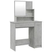 Toeletta tavolo da trucco di design mobile da camera da letto con specchio 86,5 x 35 x 136 cm grigio 02_0006396