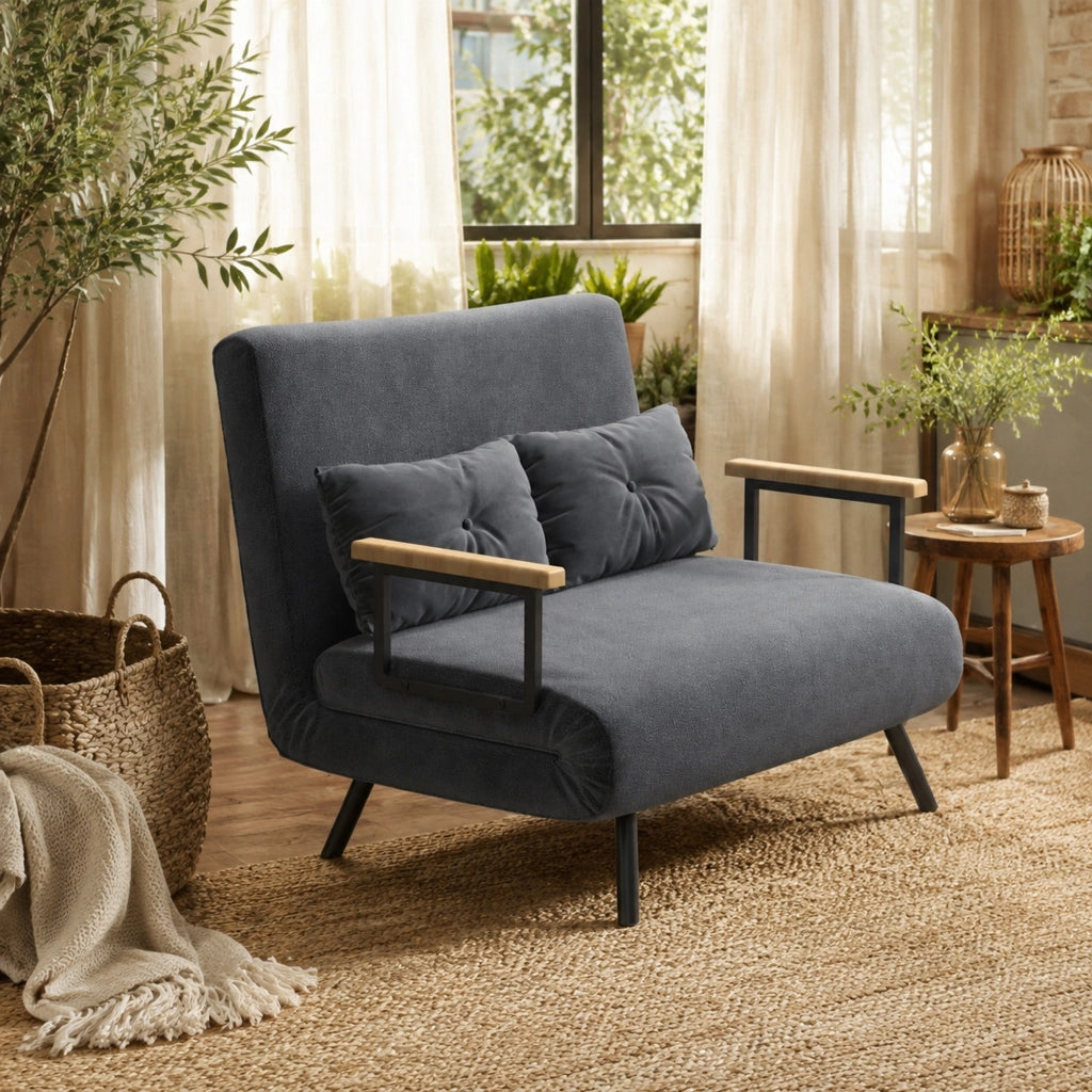 Poltrona letto reclinabile grigio scuro 102x73x81 cm