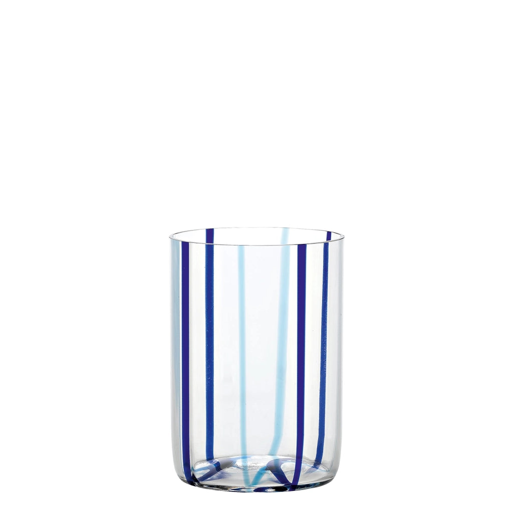 Bicchiere Tirache Zafferano in vetro borosilicato bicolore Acquamarina-blu box 6 pezzi