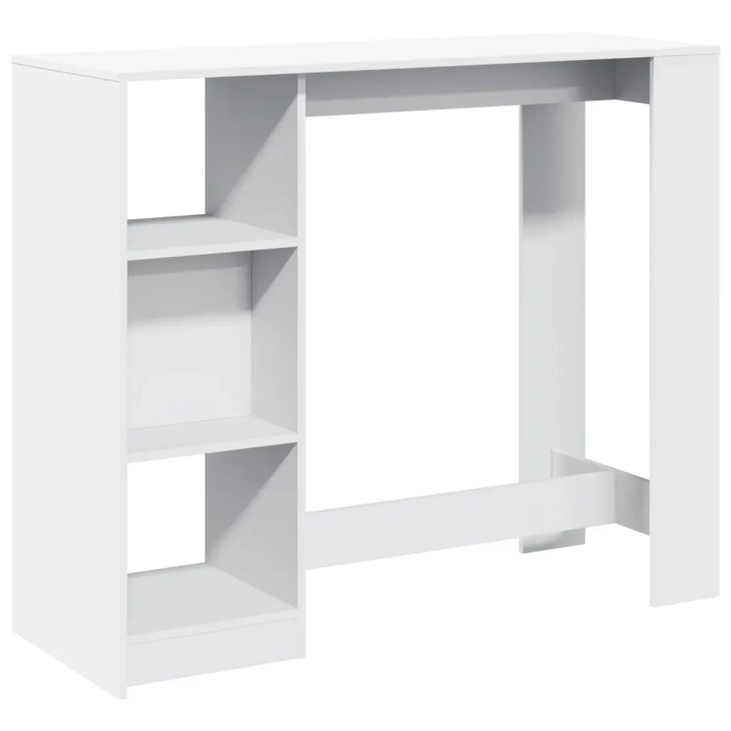 Tavolo Bar con Ripiano Bianco 124x46x103,5 cm in Truciolato
