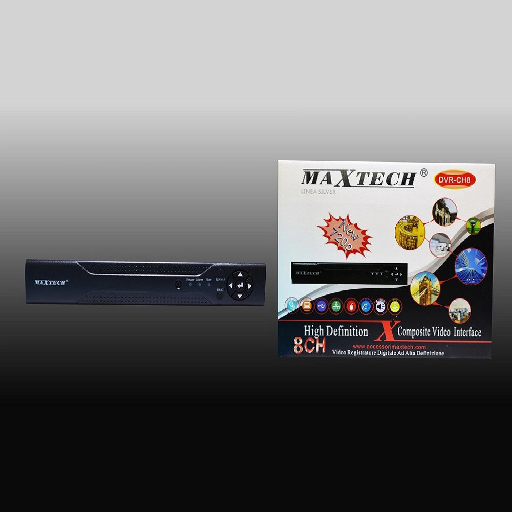 Trade Shop - Dvr Ahd 8ch Ibrido Nvr Hvr Sdvr Full Hd 1280x720p Cloud 8 Canali Maxtech Dvr-ch8 -