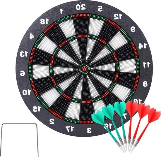Set di Dart per Bambini - 16.4 pollici - Tavolo da Dart con Gomma - 6 Softtips - Ottimo Gioco per Famiglie - Tempo Libero