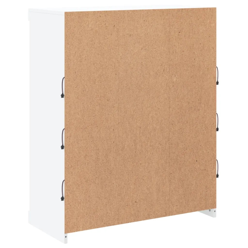 Credenza | Madia | Buffet da pranzo | Armadio da pranzo con Luci LED Bianca 81x37x100 cm