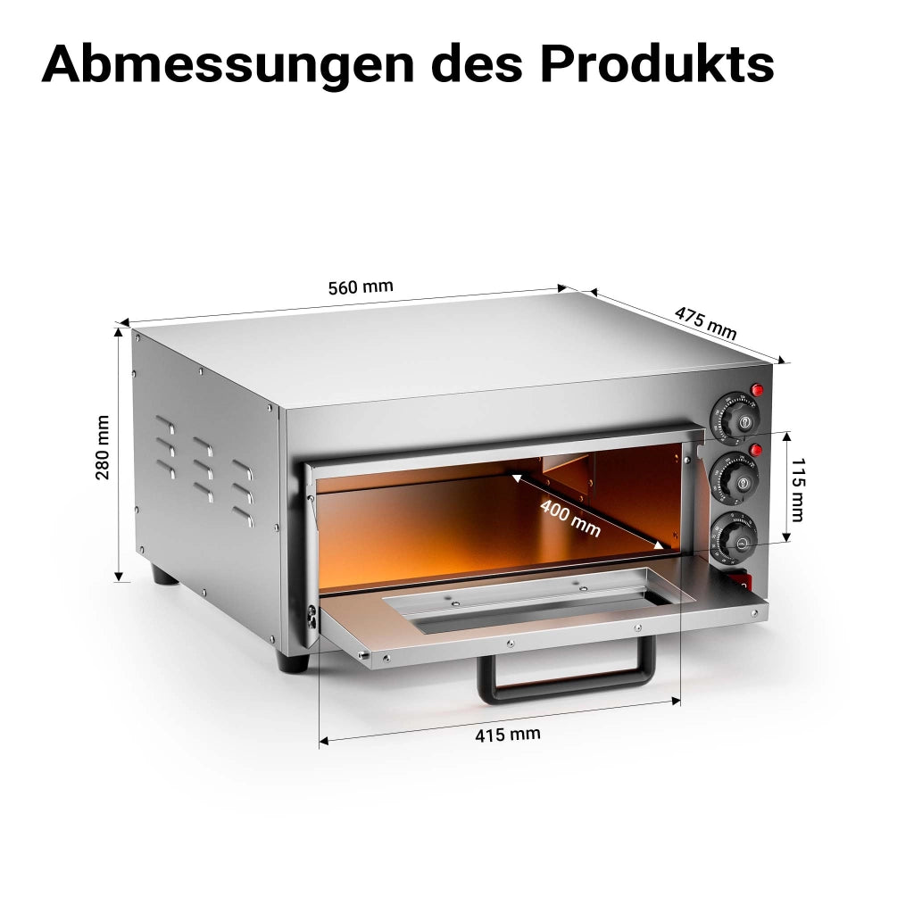 Forno pizza elettrico, con pietra refrattaria in cordierite, 2000W, max 350°C Fornetto pizza