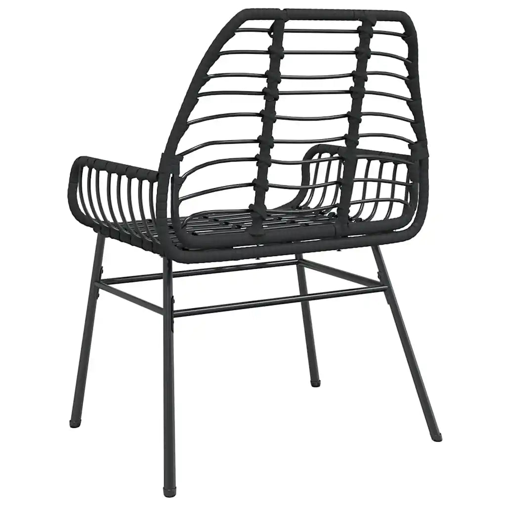 Sedie da Giardino Set 2 pz | Sedie da Esterno Polyrattan Nero