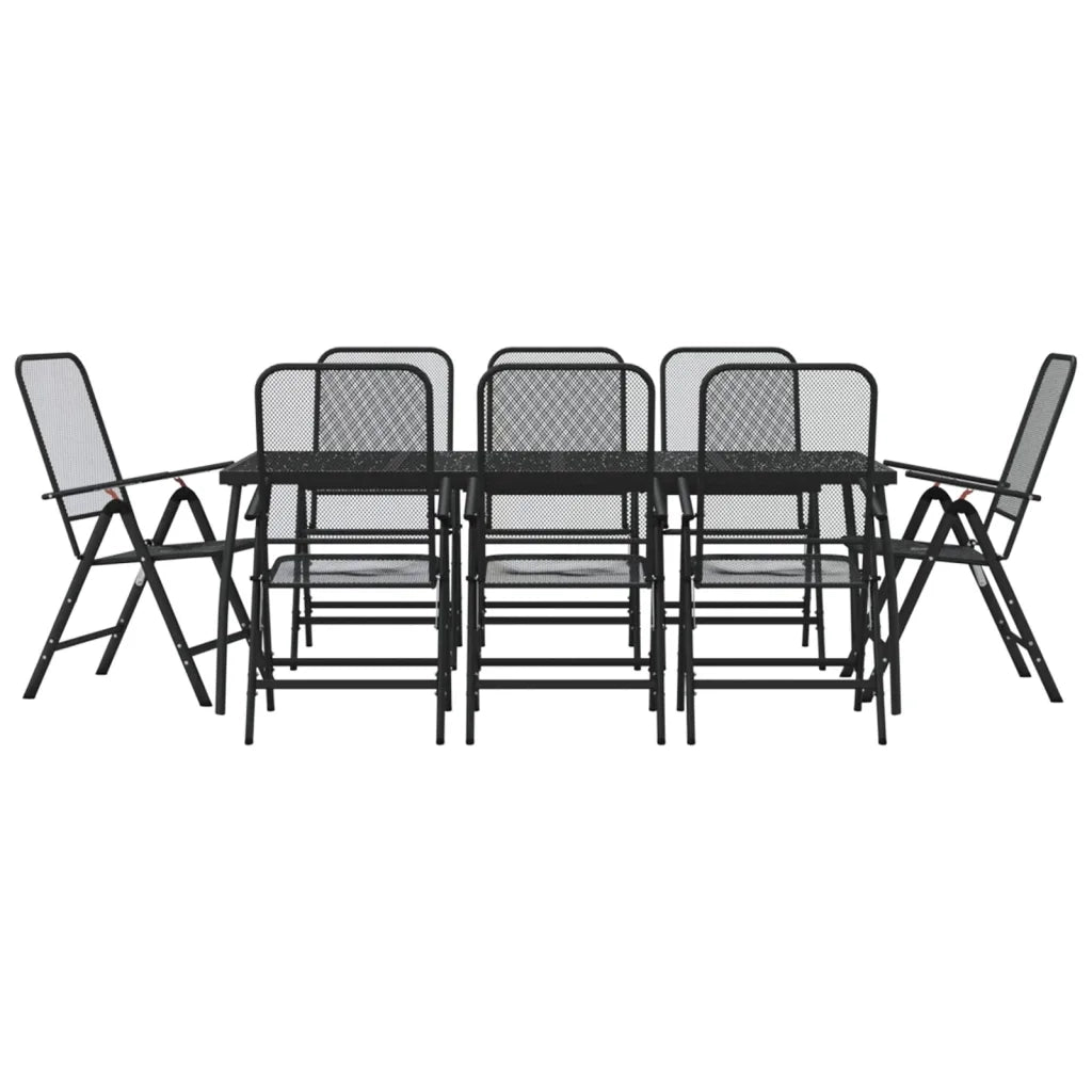 Set da Pranzo da Giardino 9pz Antracite in Rete Metallica 3211824