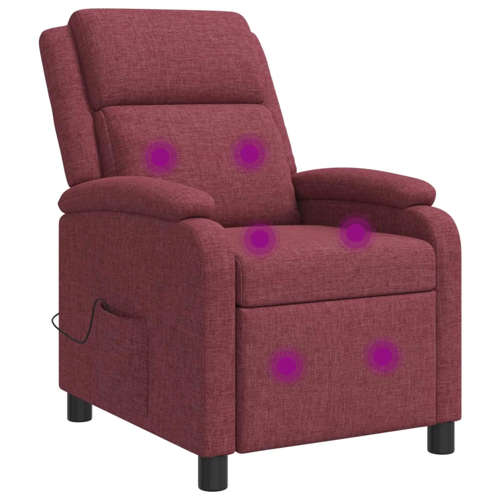 Divano Sedia-Poltrona Massaggiante Rosso Vino Tessuto 871580