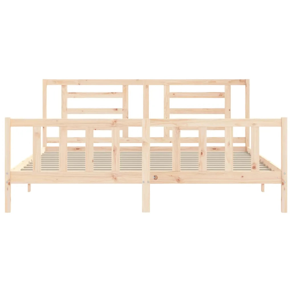 Giroletto senza Materasso-Struttura Letto 200x200 cm in Legno Massello di Pino 243163