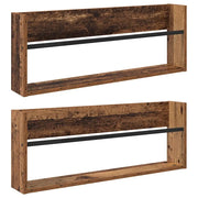 Scaffale per riviste 2 pz Legno vecchio 80 x 12 x 30 cm CFW8681200