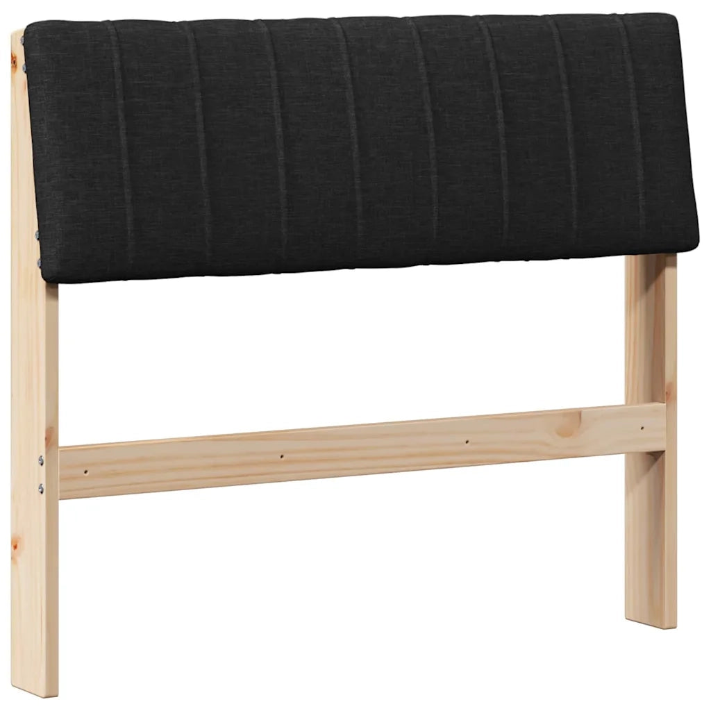 Testiera imbottita-Testiera con Cuscini-Testata Nero 90 cm Pino massello 495765