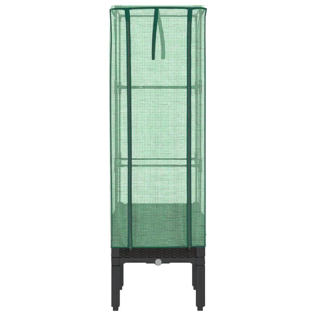 Letto Rialzato con Copertura Serra Effetto Rattan 40x40x140 cm 4015818