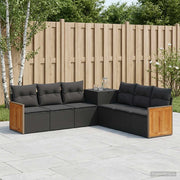 Set di divani 7 pz Nero Rattan sintetico e Acciaio 3448882
