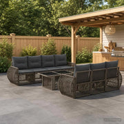 Set Divano da Giardino 8 pz Grigio e Grigio Scuro polyrattan 3436907