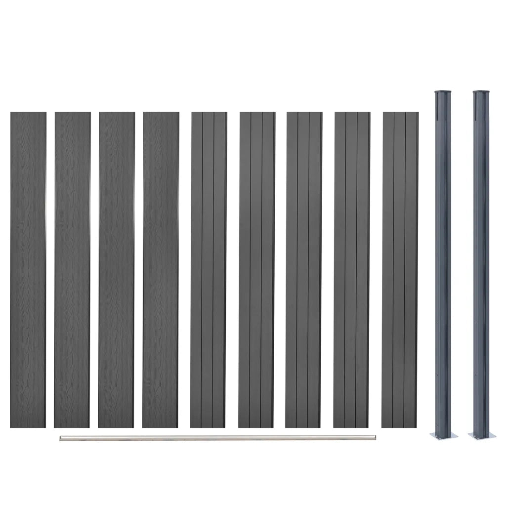 Set Pannello di Recinzione Grigio 180x186 cm in WPC 3211827