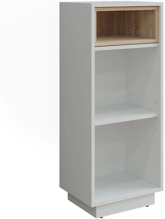 Armadio intermedio Beatrice, Grigio/antracite, 38 x 93 cm con 3 scomparti, per la conservazione di articoli da bagno e asciugamani