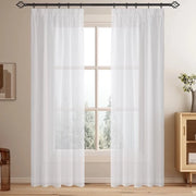 Set di tende 2 pezzi - Voile trasparente - 140 cm di larghezza - 225 cm di altezza - Materiali duraturi - Rapporto prezzo-qualità eccellente - Decorazione per finestre
