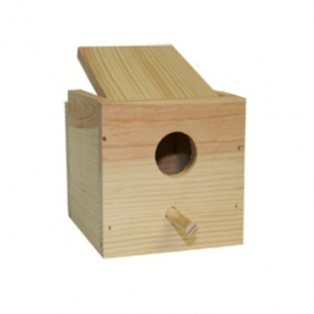 Trade Shop - Nido In Legno 12.5x13.5x11.5cm Da Appendere Per Uccelli Roditori Criceti Animali -