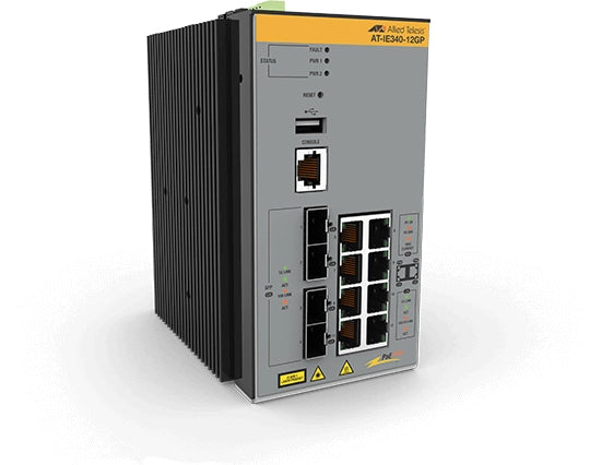 Allied telesis at-ie340-12gp-80 gestito l3 gigabit ethernet (10/100/1000) supporto power over ethernet (poe) grigio