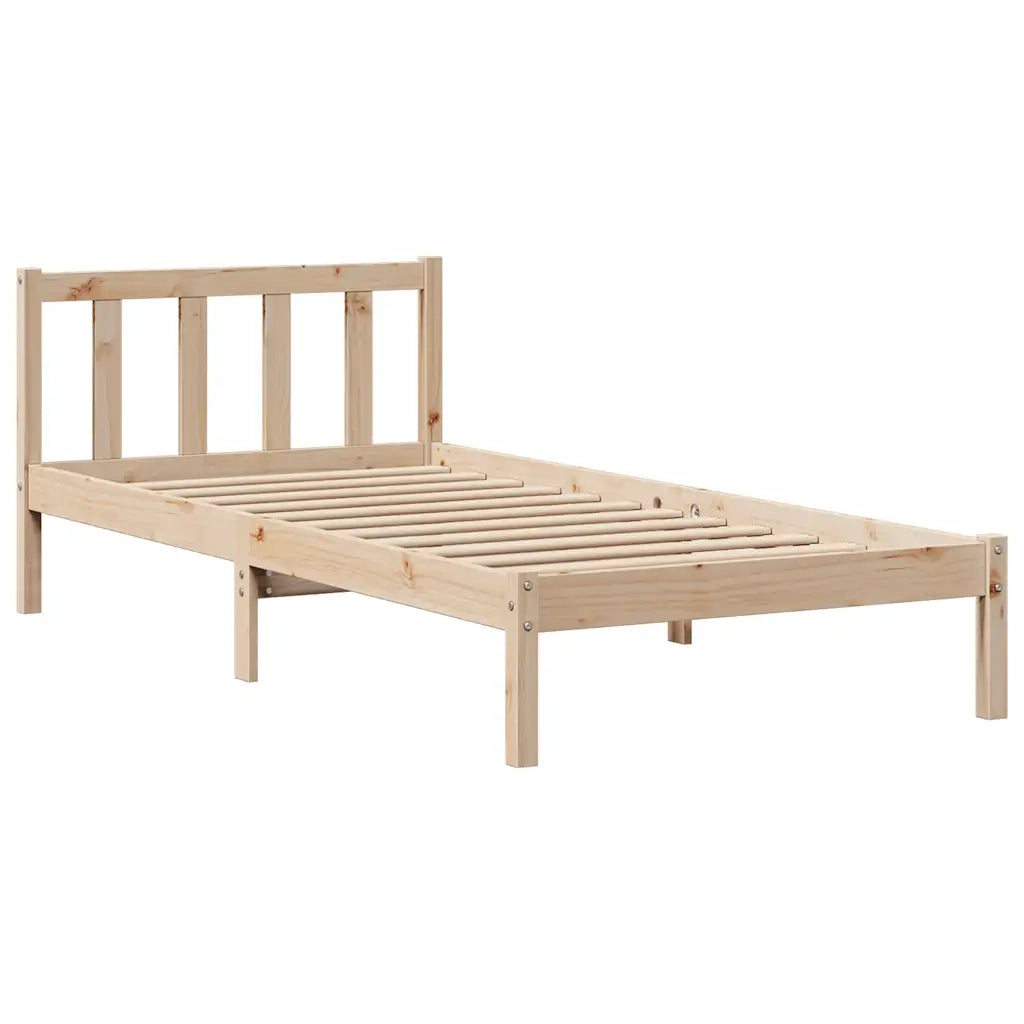 Giroletto con Libreria senza Materasso-Struttura Letto con contenitore 75x190 cm in Legno Pino 492793