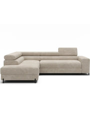 Divano ad angolo COLESIA convertibile 5 posti beige velluto a coste – sinistro – 274x200cm