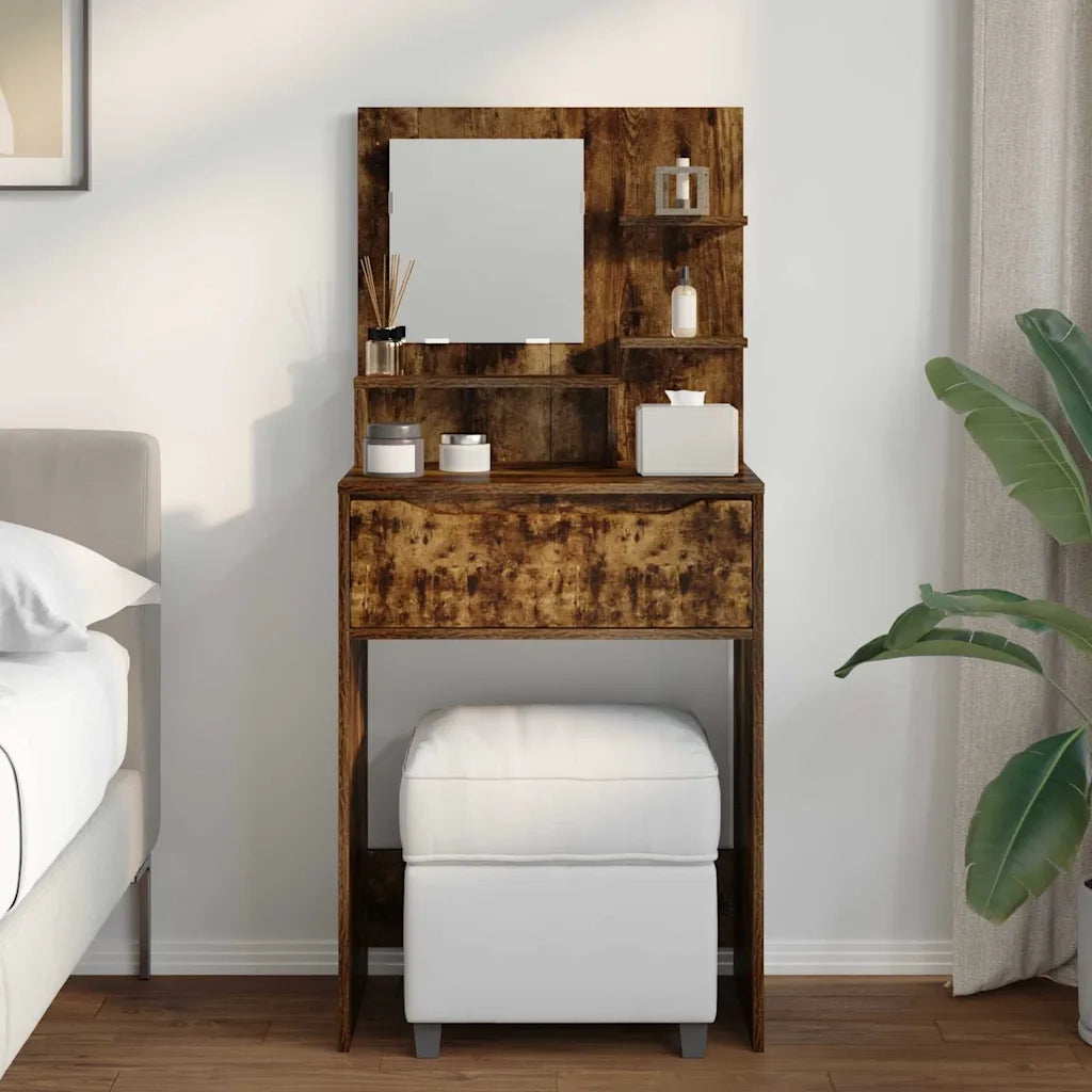 Tavoli da Trucco per Camera da Letto con cassetto Rovere fumé