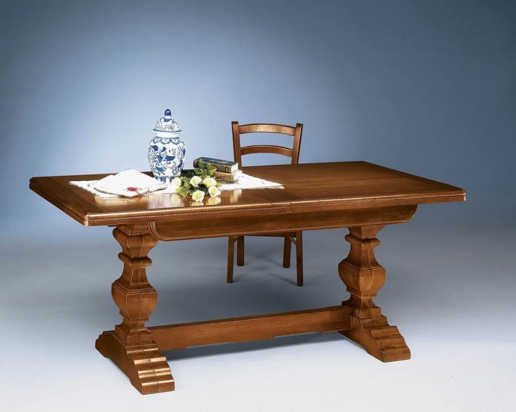 Tavolo arte povera allungabile  riquadrato in legno l.180 p.85 h.78 - Mobili 2G