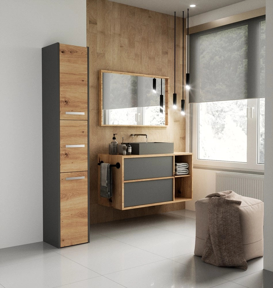 Colonna bagno SARA S33 antracite rovere artisan