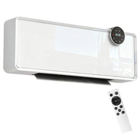 Stufa Elettrica Ceramica PTC 2000W a Parete con 3 Modalità Riscaldamento Regolabile Timer e Telecomando Bianco