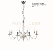 LAMPADARIO PAGANINI 6 LUCI CRISTALLO CROMO ATTACCO E14 D.70CM