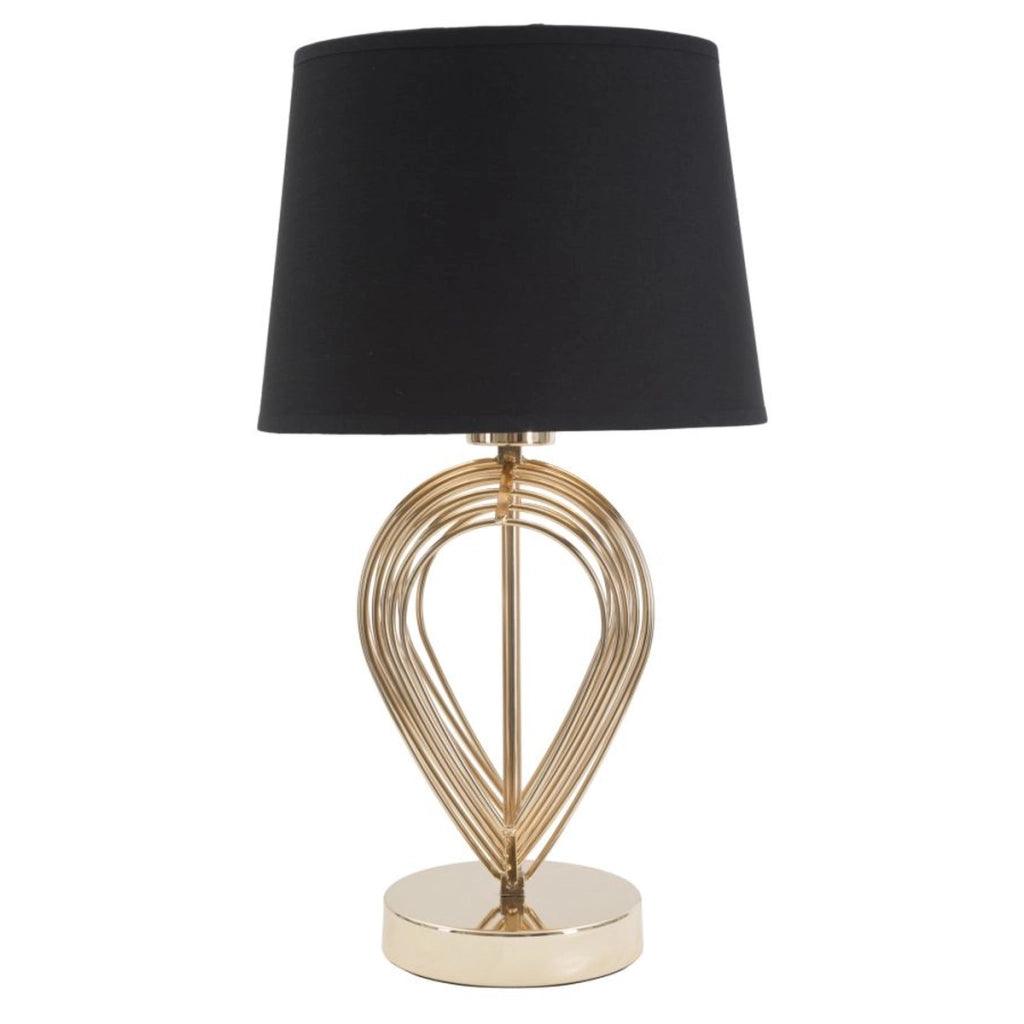 Lampada da Tavolo VKH124, Nero, Metallo, 24x24x44 cm