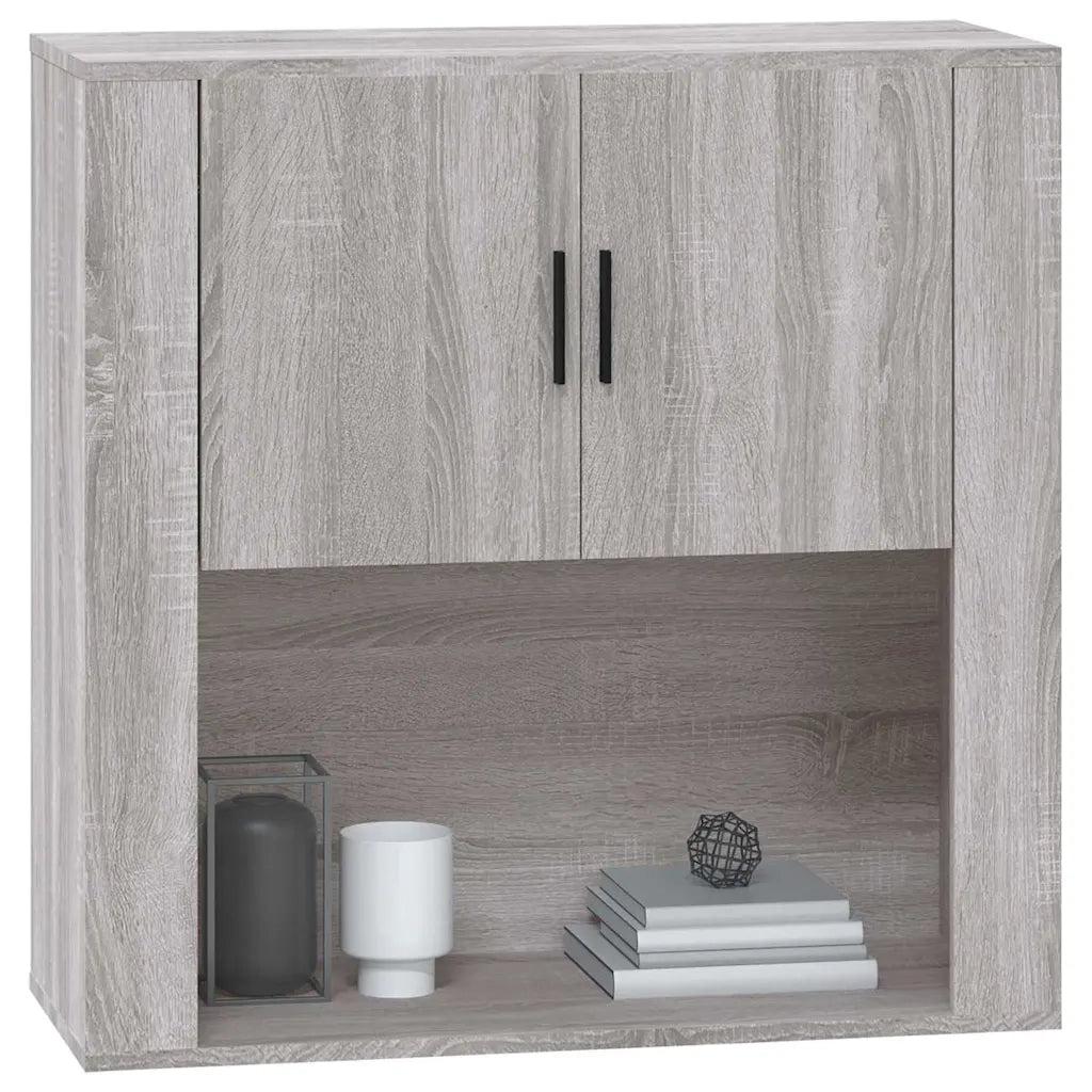 Armadietto a Muro | Mobile Pensile Grigio Sonoma 80x33x80 cm in Legno Multistrato