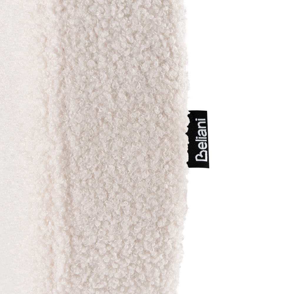 Letto matrimoniale con rete testiera in bouclè bianco sporco gambe in metallo camera da letto 120 x 200 cm classica minimalista