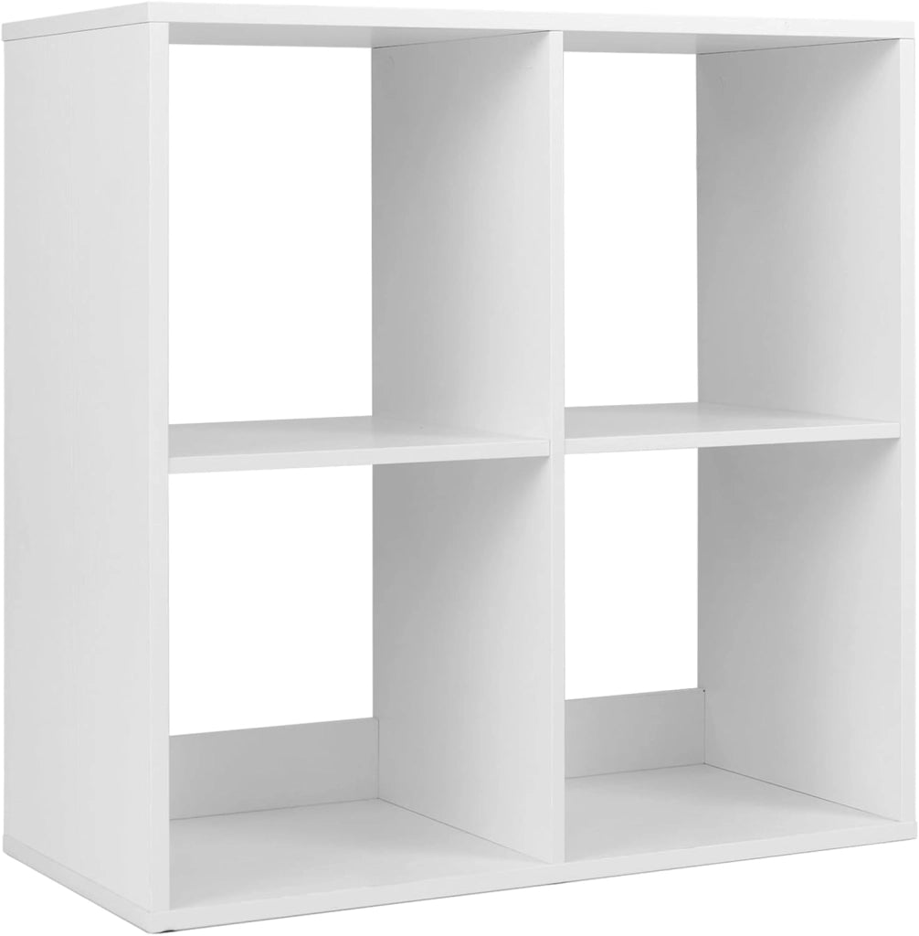 Libreria con cubi aperti 2/3/4/6, libreria compatta combinabile, con protezione antiribaltamento, moderna mensola modulare per soggiorno, studio, bianco (69,5 x 33 x 69,5 cm)