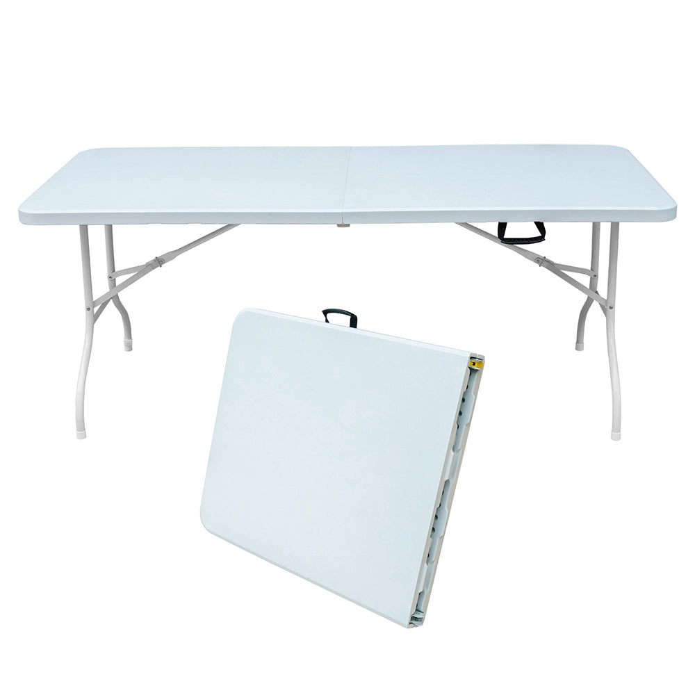 Tavolo pieghevole - Xylo - 180cm portatile per interni/esterni carico 135kg bianco