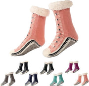 Soffici calze per casa con antiscivolo per donne con tessuto di cashmere extra spesso (rosa)