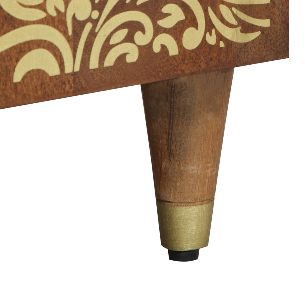 Comodino 50x33x60 cm in legno massello di mango