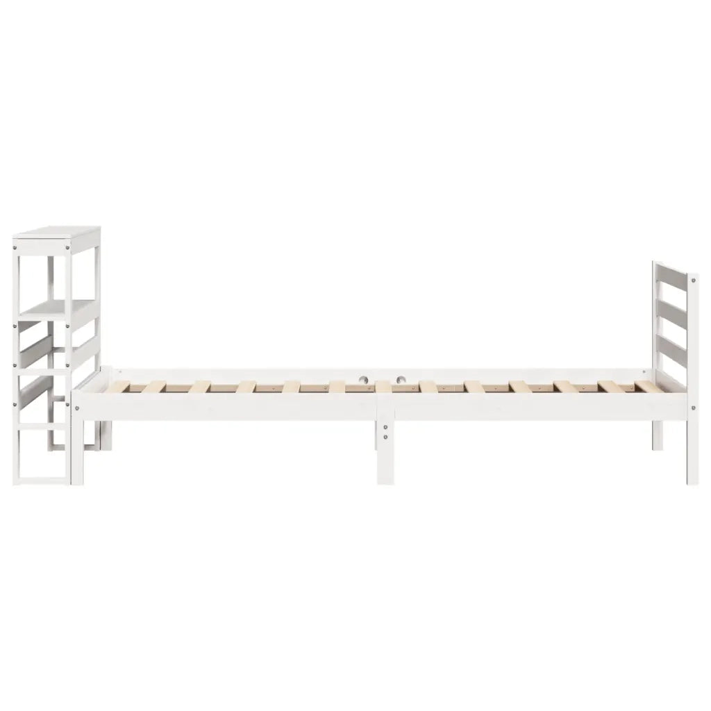 Letto senza Materasso Bianco 75x190 in Legno Massello di Pino