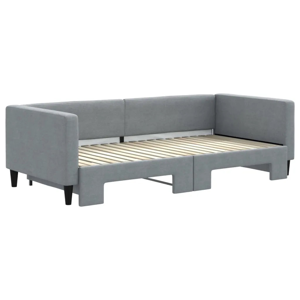 Divano letto | Sof¨¤ letto | Letto singolo Estraibile Grigio Chiaro 90x190 Tessuto