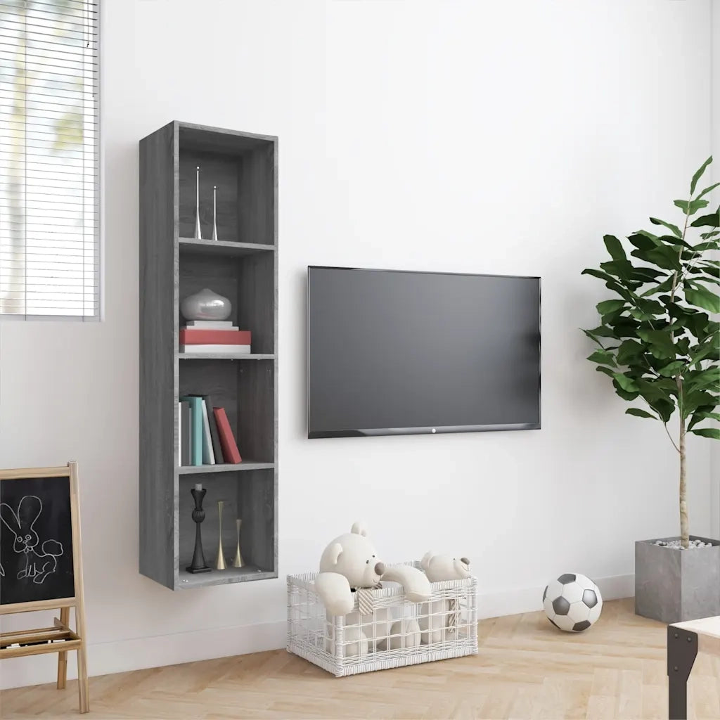 Libreria/Mobile TV Grigio Sonoma 143x30x36 cm Legno Multistrato 815271