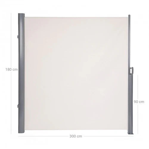 Tenda parasole laterale estraibile protezione solare tessuto in poliestere 280 g/m² 180 x 300 cm beige 12_0000979