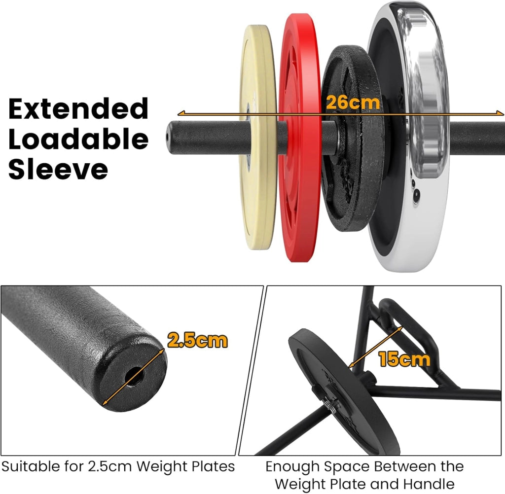 Trap Bar, Manubrio Esagonale con Manico Pieghevole, Barbell Barra Olimpica, Hex Bar Deadlift in Acciaio con Chiusura a Molla, Asta Esagonale fino a 226 kg per Casa e Palestra
